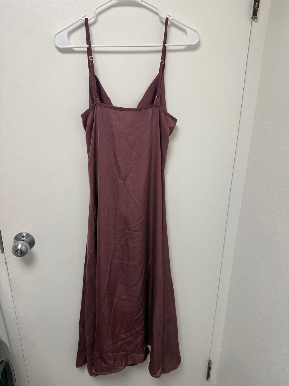 Cider Satin Slip Midi Dress in Mauve